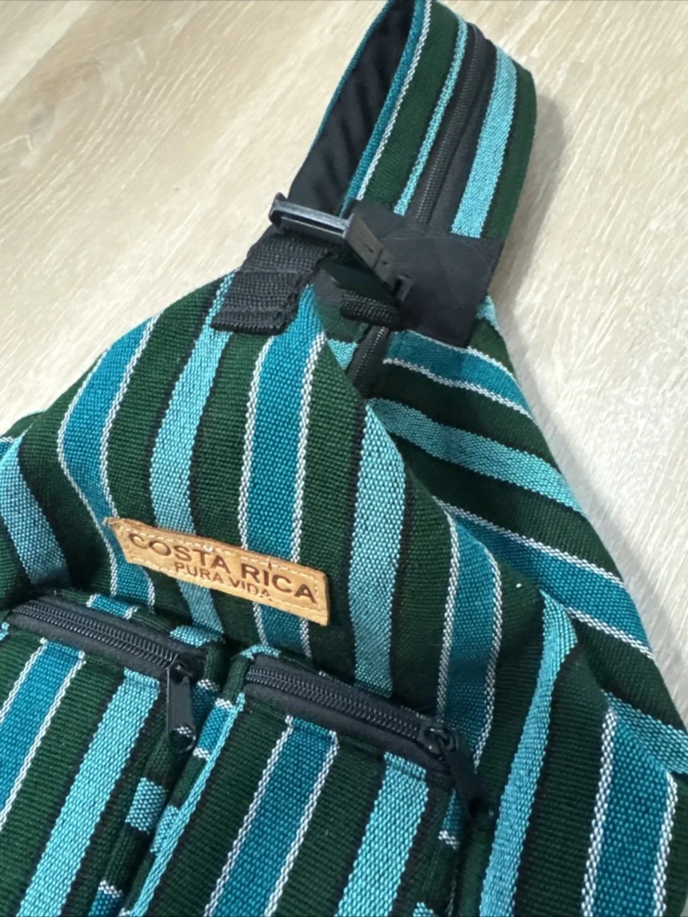 Pura Vida Bohemian Mini Backpack | Striped Knit Crossbody | Costa Rica Beachy Y2